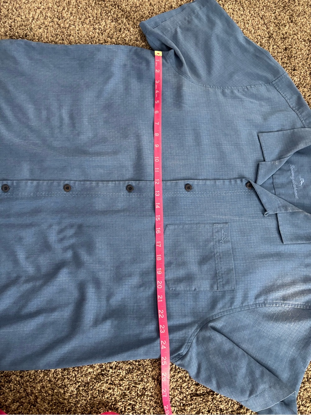 Tommy Bahama Slate Blue Polo with Embroidered Logo - Picture 4 of 6